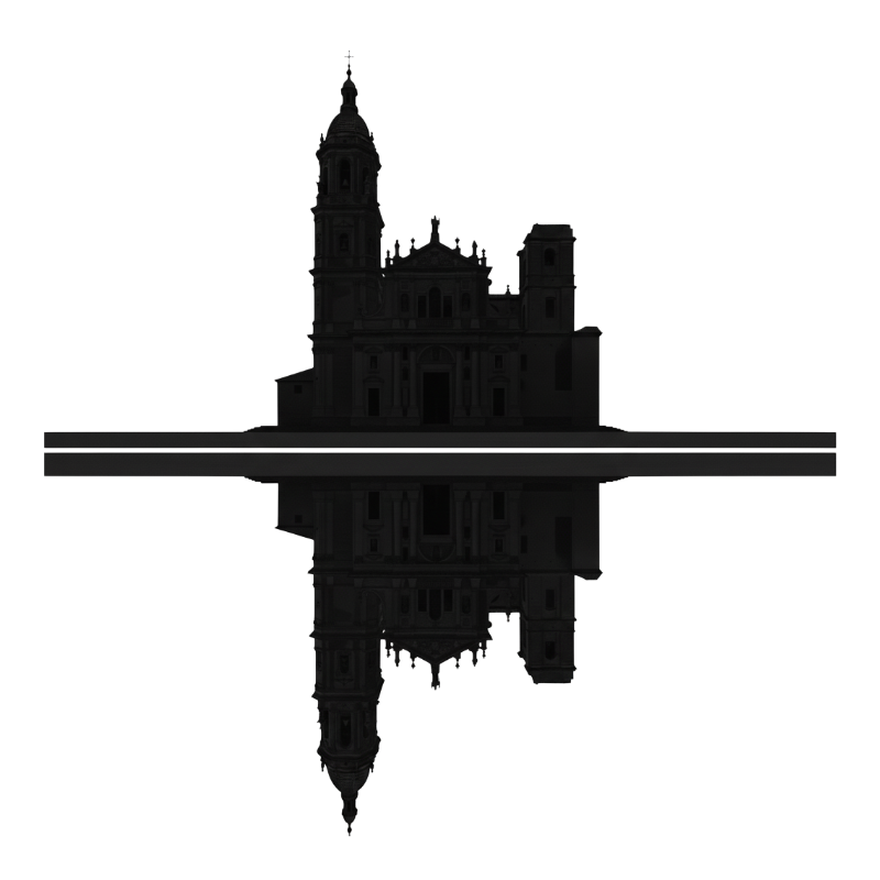 Logotipo oficial de 360malaga: silueta de la Catedral de Málaga con reflejo